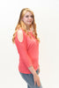 Image of Nally & Millie Modal Knit Cold Shoulder Top - Pink