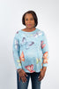 Image of Nally & Millie Butterfly Print Knit Top - Blue/Multicolor