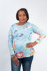 Image of Nally & Millie Butterfly Print Knit Top - Blue/Multicolor