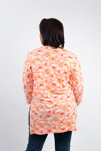Nally & Millie Geometric Print Tunic - Pink/Multicolor