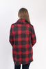 Image of Pure Essence Plaid Tab Collar Overlay Tunic - Red/Black