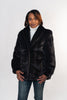 Image of Rippe's Furs Long Hair Female Mink Fur Stroller Jacket - Mahogany