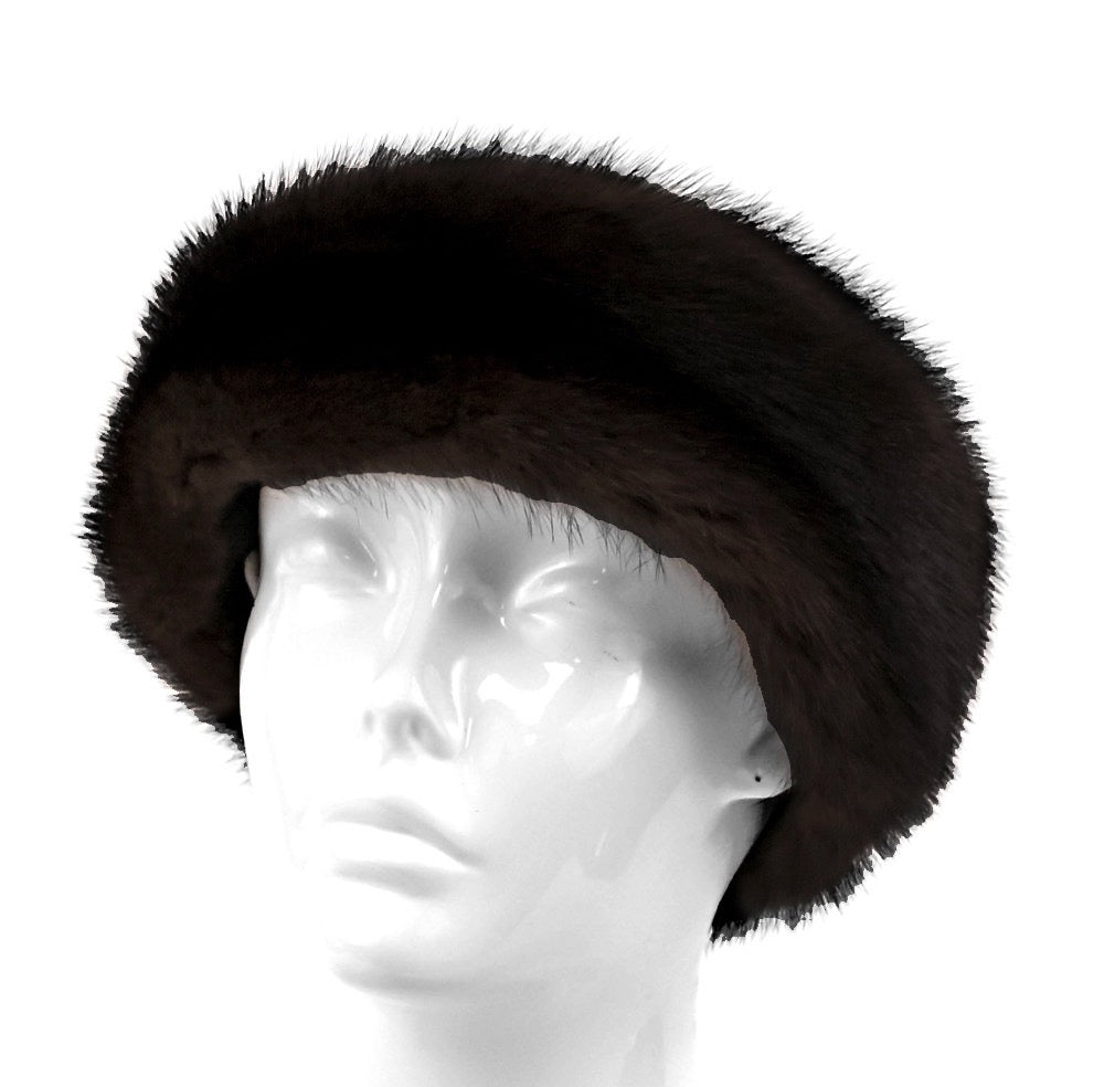 Rippe's Furs Canadian Mink Fur Headband - Mahogany (Brown)