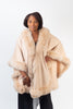 Image of Rippe's Furs Cashmere Cape with Fox Fur Trim - Beige