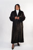 Image of Rippe's Furs Plus Size Full Length Shawl Collar Mink Fur Coat - Mahogany