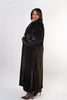 Image of Rippe's Furs Plus Size Full Length Shawl Collar Mink Fur Coat - Mahogany