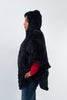 Image of Rippe's Furs Hooded Knitted Mink Zip Front Poncho - Black