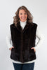 Image of Rippe's Furs 24" Leather Reversible Long Hair Female Mink Fur Vest - Mahogany