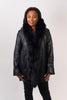 Image of Rippe's Furs Leather Stroller with Fox Fur Tuxedo - Black