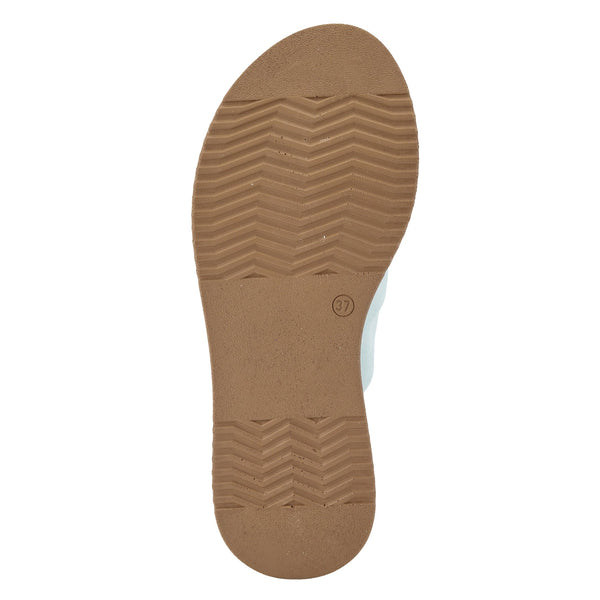 Spring Step Ebosia Crossover Leather Platform Sandals - Light Blue