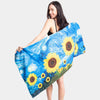 Image of 2-in-1 Beach Towel/Tote Bag - Sunflower Print