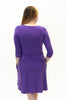 Image of Sympli Trapeze Dress 3/4 Sleeve - Ultraviolet