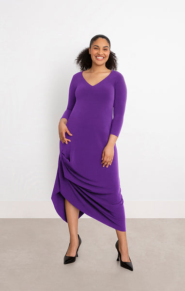 Sympli Drama Dress 3/4 Sleeve - Ultraviolet