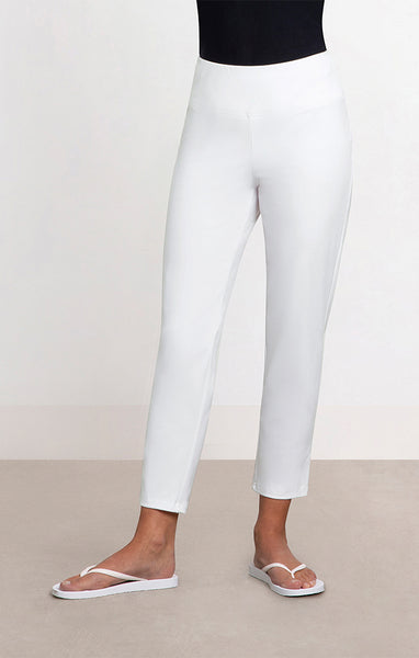 Sympli Lux Ponte Yoke Narrow Ankle Pant - White