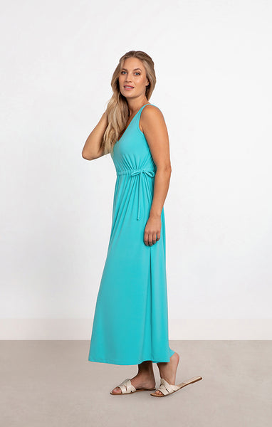 Sympli Sleeveless Reversible Tie Dress - Aqua