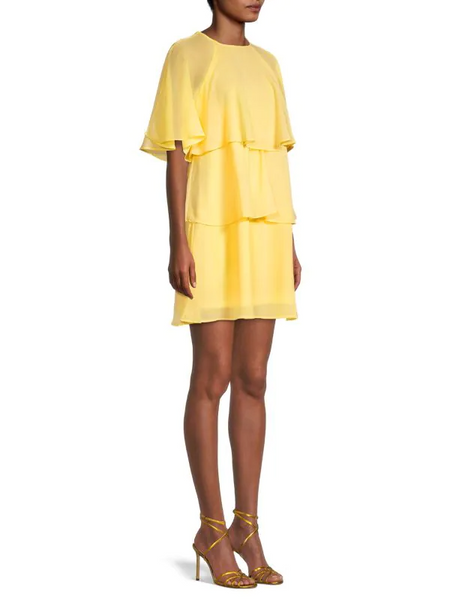 Tash + Sophie by Tiana B Tiered Overlay Dress - Yellow