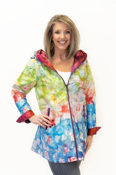UbU Reversible Hooded Zip Front Parisian Raincoat - Multicolor *Take an Extra 30% Off*