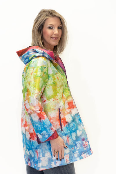 UbU Reversible Hooded Zip Front Parisian Raincoat - Multicolor *Take an Extra 30% Off*