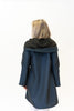 Image of UbU Reversible Hooded Button Front Parisian Raincoat - Navy/Black *Take an EXTRA 25% Off*