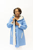 Image of UbU Reversible Hooded Button Front Parisian Raincoat - Periwinkle/Linen *Take an Extra 30% Off*