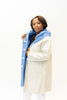 Image of UbU Reversible Hooded Button Front Parisian Raincoat - Periwinkle/Linen *Take an Extra 30% Off*