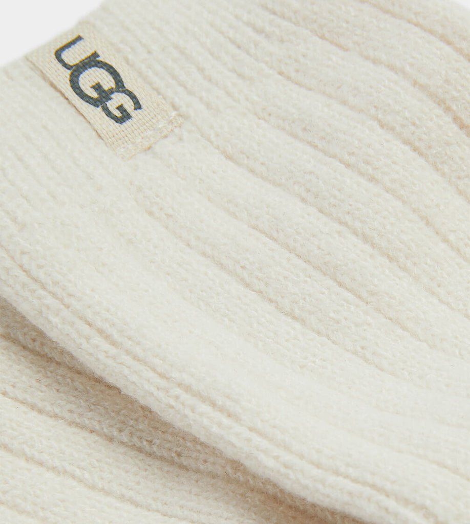 UGG Ribbed Knit Slouchy Crew Sock - White