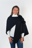 Image of Rippe's Furs Fox Fur Trim Wool Shoulder Loop Wrap - Black